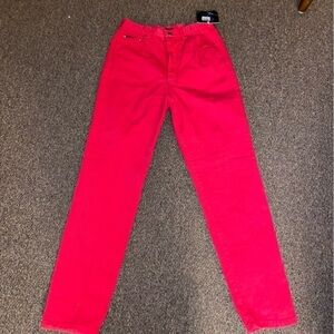 𝅺VINTAGE designer Oleg Cassini jeans in scarlet. NWT 5-pocket, high waisted.
